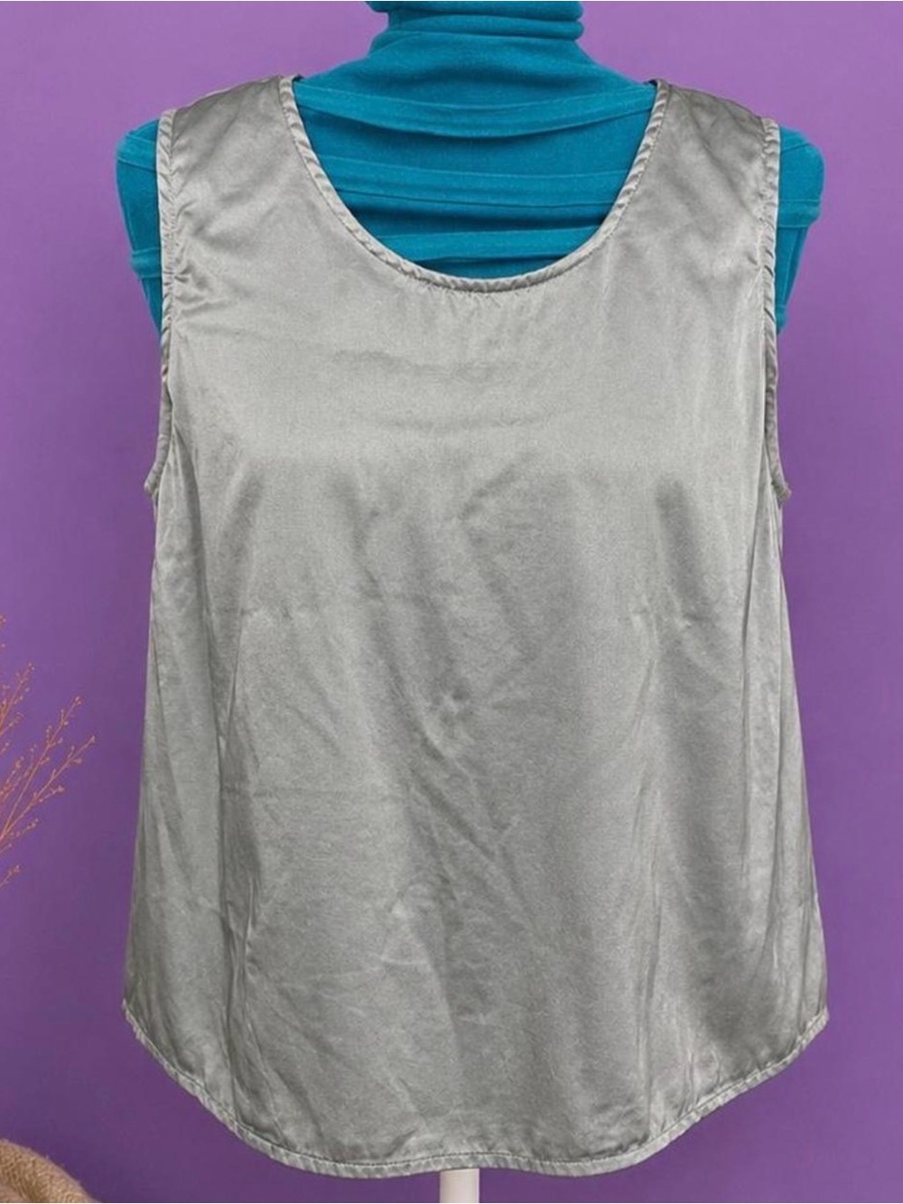 Sigrid olsen 100% silk sage tank